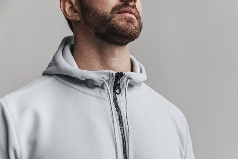 Dark / Grey Nobull Arctic Zip-Up Men's Hoodie | CA K1566O